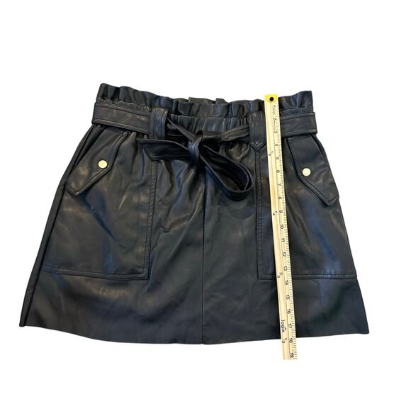 Marc New York Faux Leather Belted Mini Skirt Size Large - Picture 3 of 8